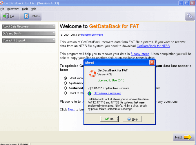 Runtime GetDataBack Pro Product Key